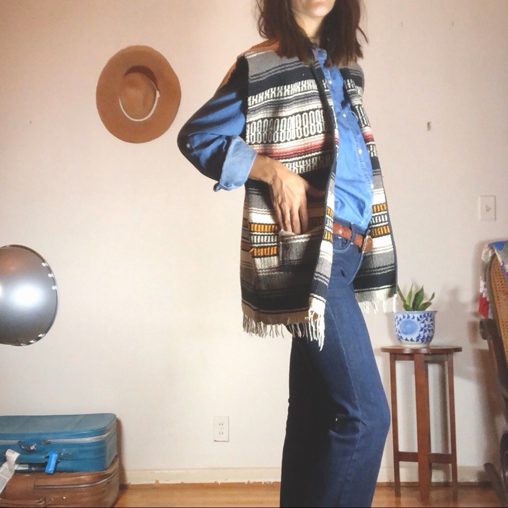 hippie • retro southwestern falsa blanket vest